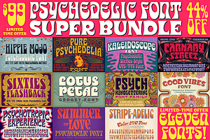 Psychedelic Font Super Bundle
