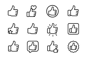 Various thumbs up icons in vector, an Illustration by ZinetroN