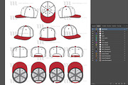 Flat Brim Baseball Hats - Template, a Hat Mockup by Mark Anthony Media (Thumbnail 4 of 4)