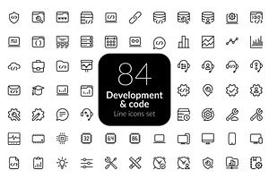 Development & Code line icons