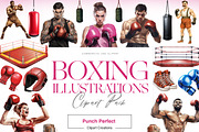 Boxing Clipart, Black Boxer, Fitness, a Person Illustration by BrushstrokeArtGB (Thumbnail 1 of 9)