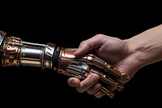 Robot and human handshake. 25 images, a Technology Illustration by Handmadefont (Thumbnail 5 of 10)