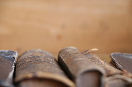 Antique books on the shelf., a School & Education Photo by Markgraf