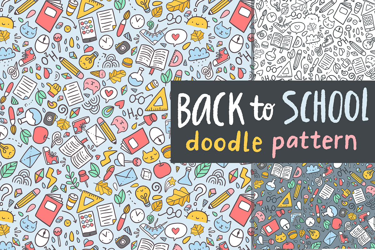 Back to school doodle pattern, a Pattern Graphic by kostolom3ooo (Photo 1 of 2)
