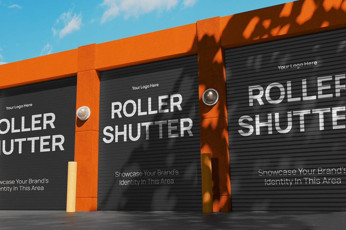 Roller Shutter Door Mockup, a Household Mockup by graphicook (Photo 4 of 4)