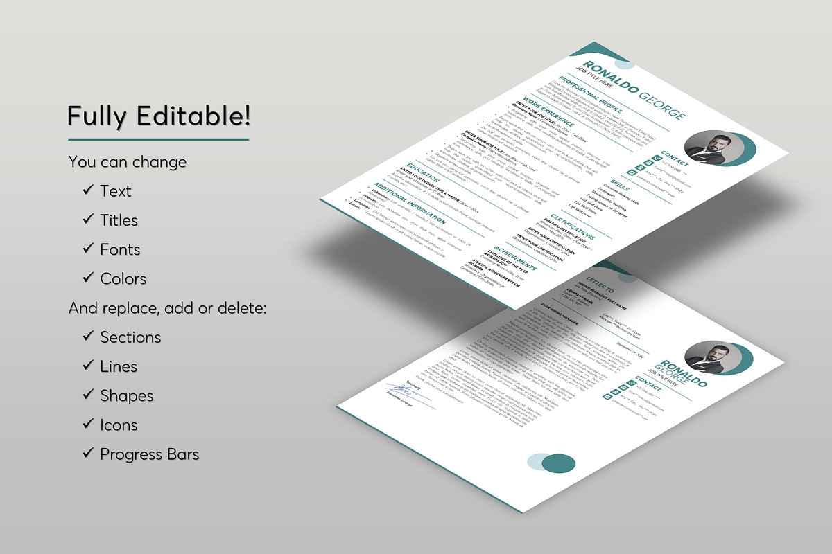 ATS Resume CV Word & Google Docs 52, a Resume Template by MrCam Template Resume|CV (Photo 7 of 8)