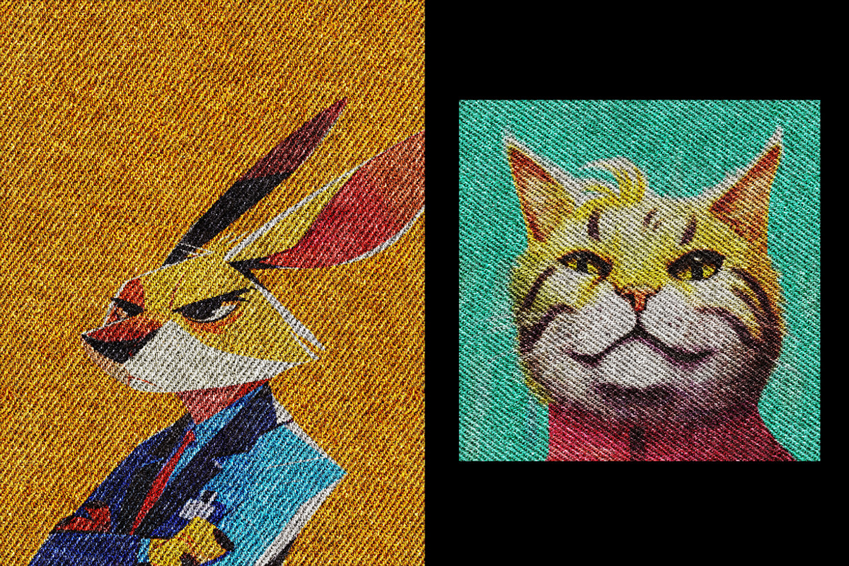 Knitted Fabric Square, Poster Effect, a Layer Style Add-On by iDoodle Studio (Photo 4 of 4)