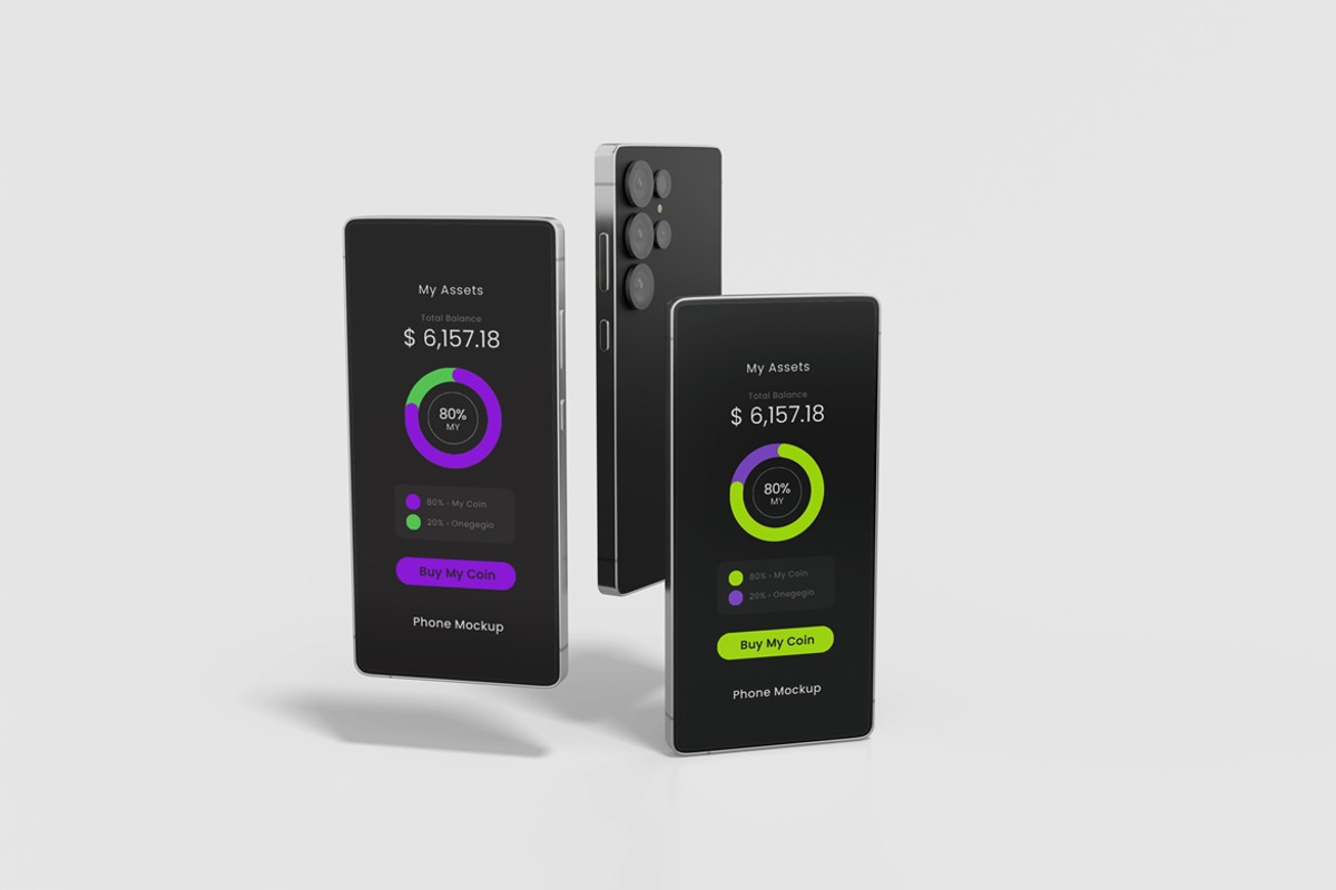Samsung Galaxy S25 Mockup, a Wearable Device Mockup by Graphic Deal (Photo 2 of 9)
