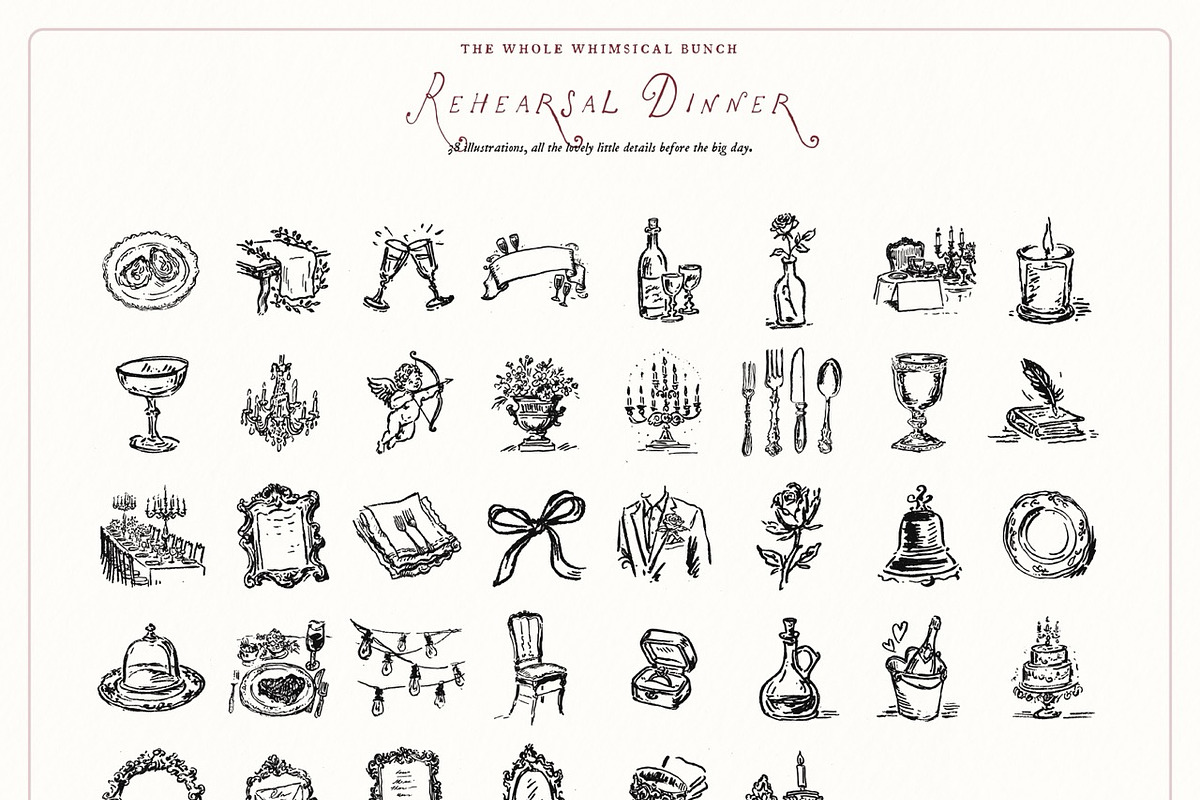 Wedding Clipart Mega Bundle Set, an Object Illustration by The October Creative (Photo 7 of 13)