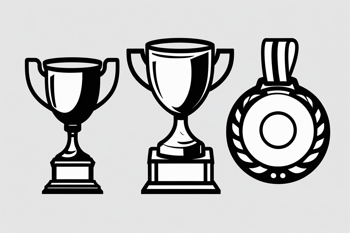 Trophy and Award Medal Icon Bundle, an Illustration by hafijul (Photo 7 of 7)