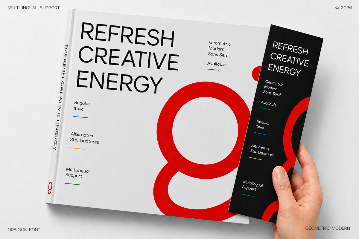 Geometric Corporate Font - Orbigon, a Sans Serif Font by RagamKata (Photo 3 of 10)