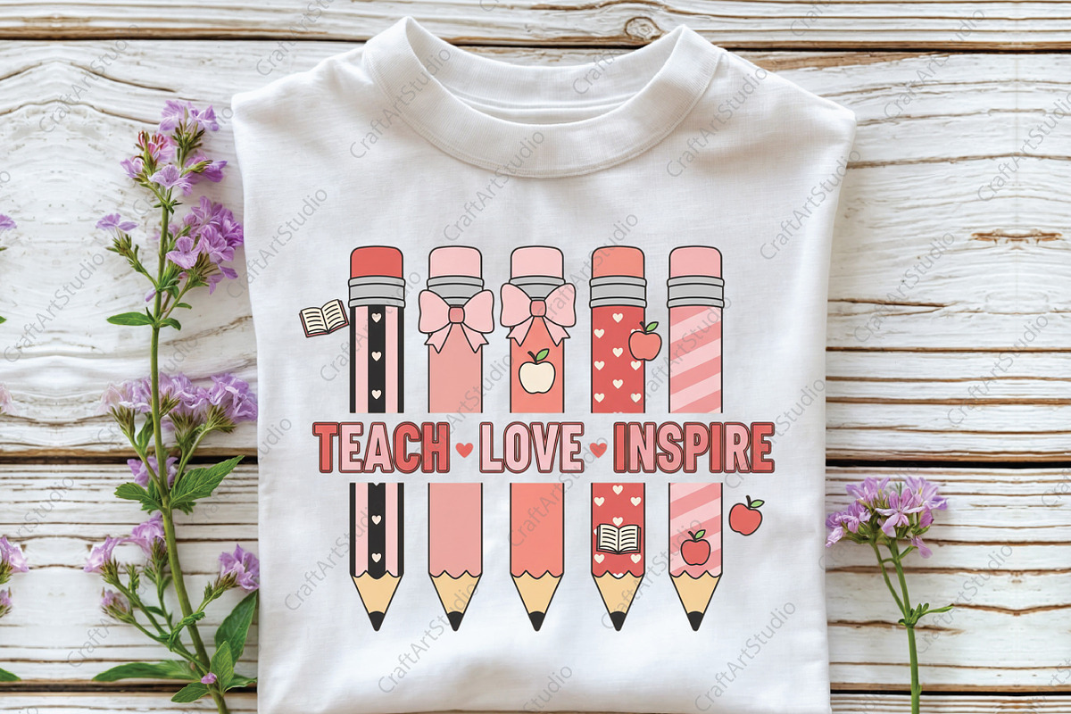 Valentine's Day Teacher PNG, an Illustration by CraftArtStudio (Photo 3 of 4)