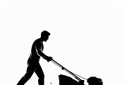 silhouette of a man mowing the lawn, an Illustration by Amazin_art (Thumbnail 19 of 21)