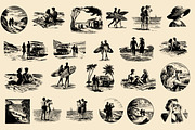 Vintage Coastal Travel Illustrations, an Object Illustration by Nocturnal Wolf (Thumbnail 8 of 27)