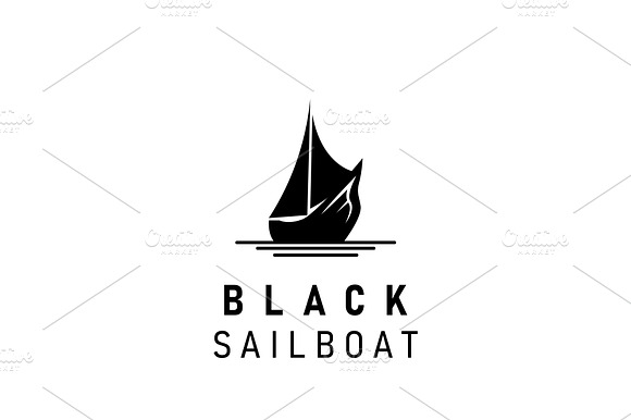 Black Sailor Boat Logo Design preview 2