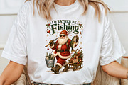 Funny Santa Fishing Christmas PNG, a Seasonal Illustration by Sublimation Artist (Thumbnail 4 of 9)