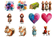 Little Red Riding Hood Clipart, an Illustration by DreamArtGraphic (Thumbnail 3 of 4)