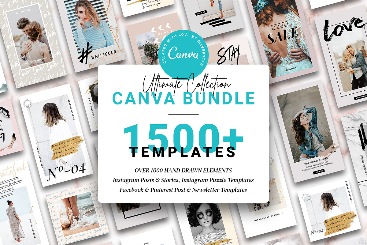 CANVA Social Bundle + FREE Updates, a Social Media Template by SilverStag Type Foundry (Photo 1 of 91)