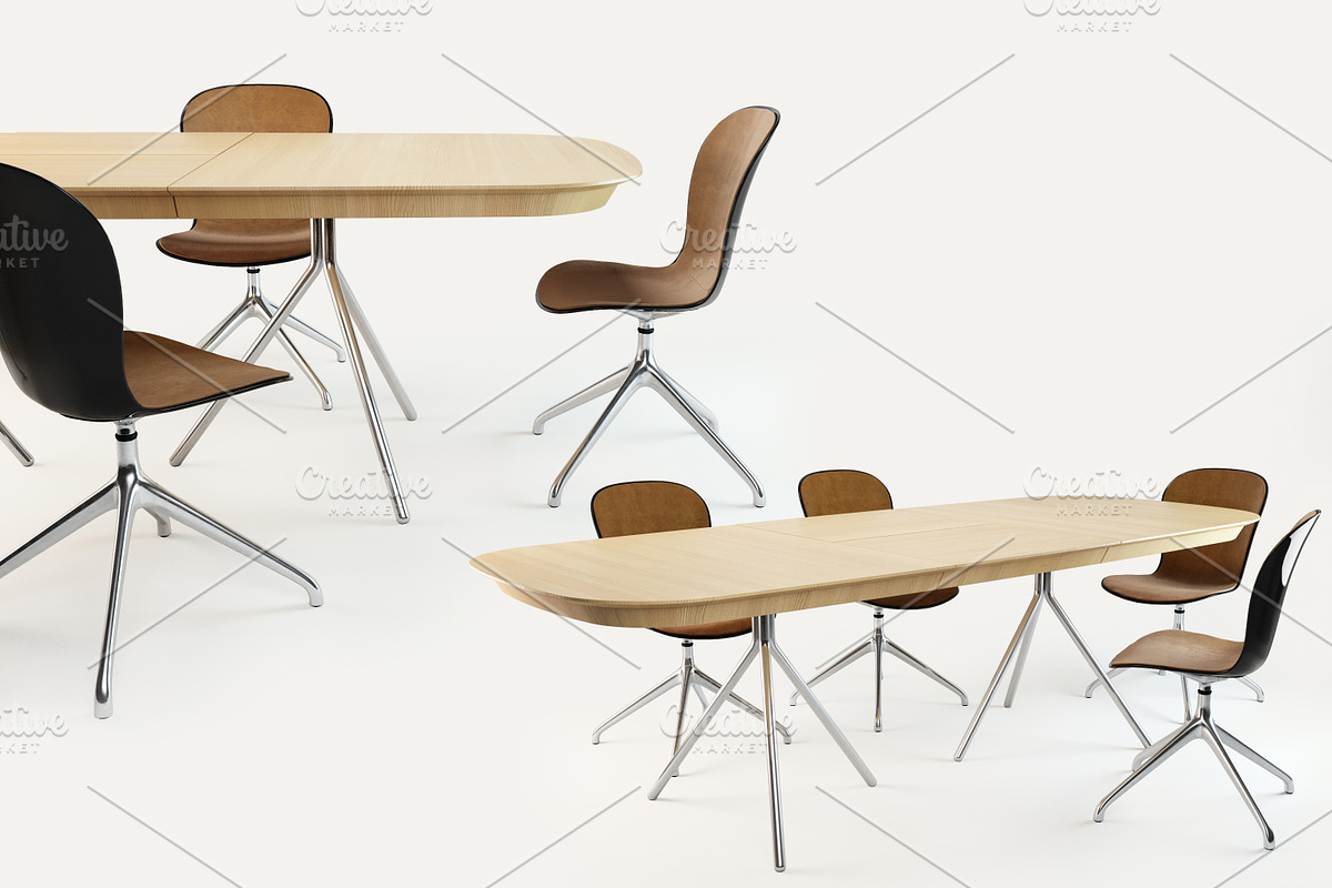 BoConcept dining Set, a Furniture 3D Model by dk 3d models (Photo 2 of 4)