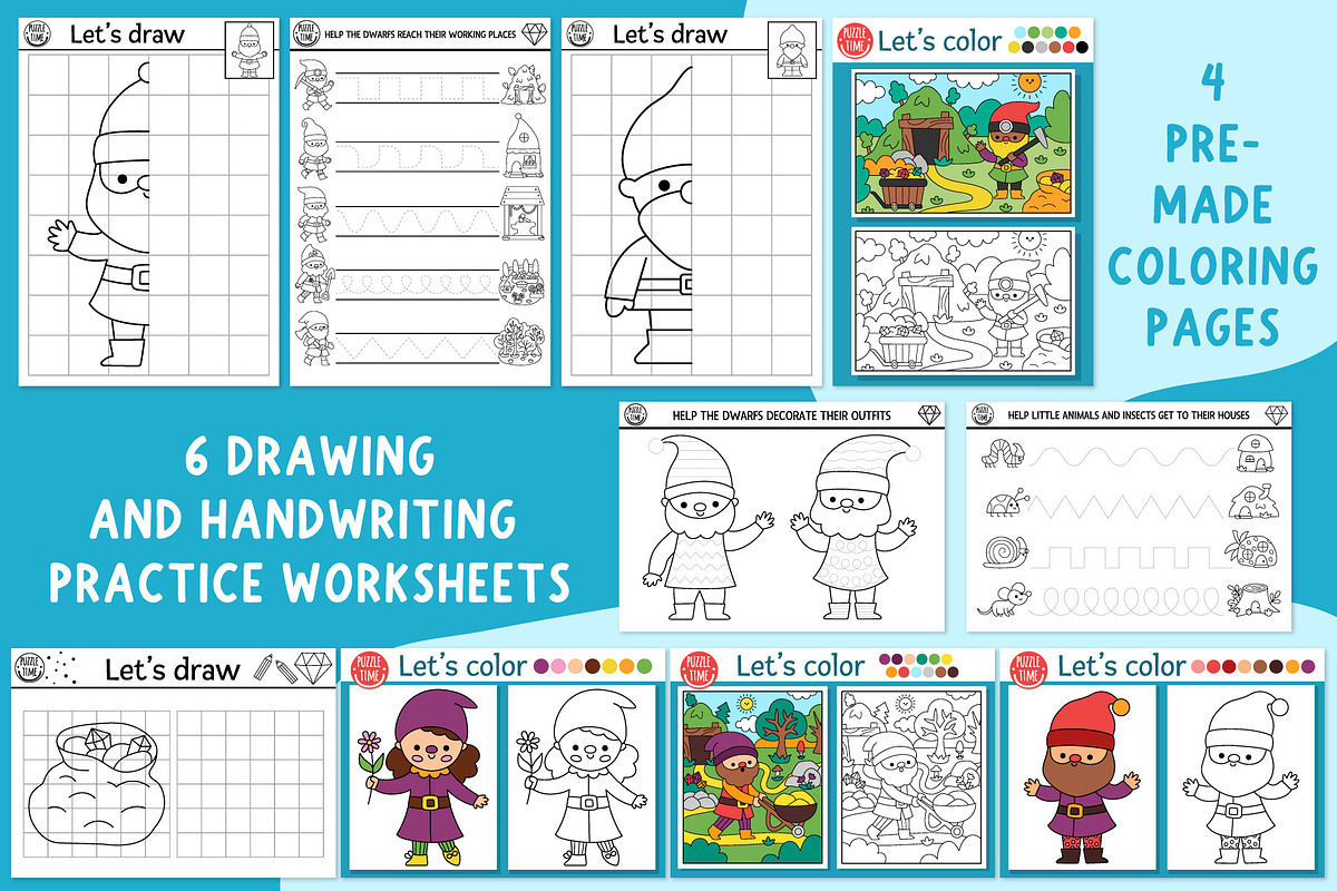 Dwarf coloring games and activities, an Education Illustration by Lexi Claus (Photo 10 of 16)
