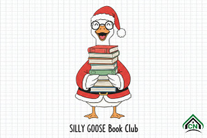 Christmas Goose Book Club PNG, an Illustration by Craft Nest