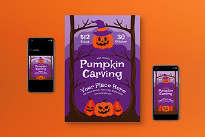 Modern Pumpkin Craving Flyer Set, a Flyer Template by graphicook