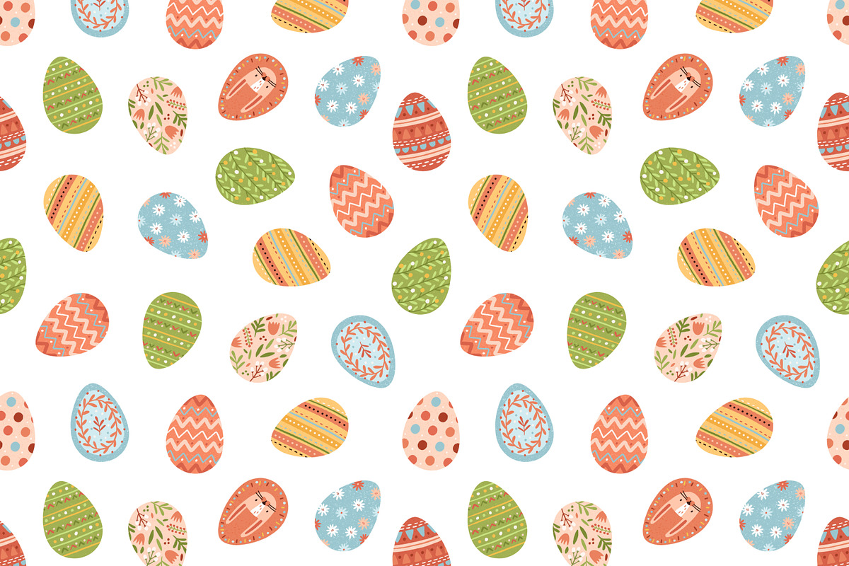 Cute Easter eggs seamless patterns, a Pattern Graphic by Good Studio (Photo 3 of 5)