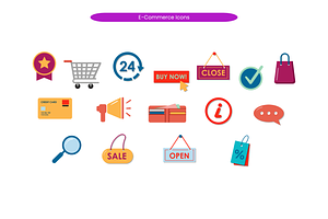 E-Commerce Icons, a Finance Illustration by Creathub Studio