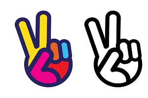 Peace Sign Hand, an Illustration by GDL