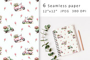 Seamless Paper. Scooter Vespa., a Pattern Graphic by TetianaArt (Thumbnail 2 of 5)
