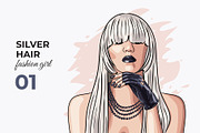 Vector Silver Hair Girl, a Person Illustration by Iryna Denysova (Thumbnail 2 of 4)