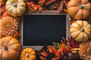 Autumn Chalkboard With Decorative