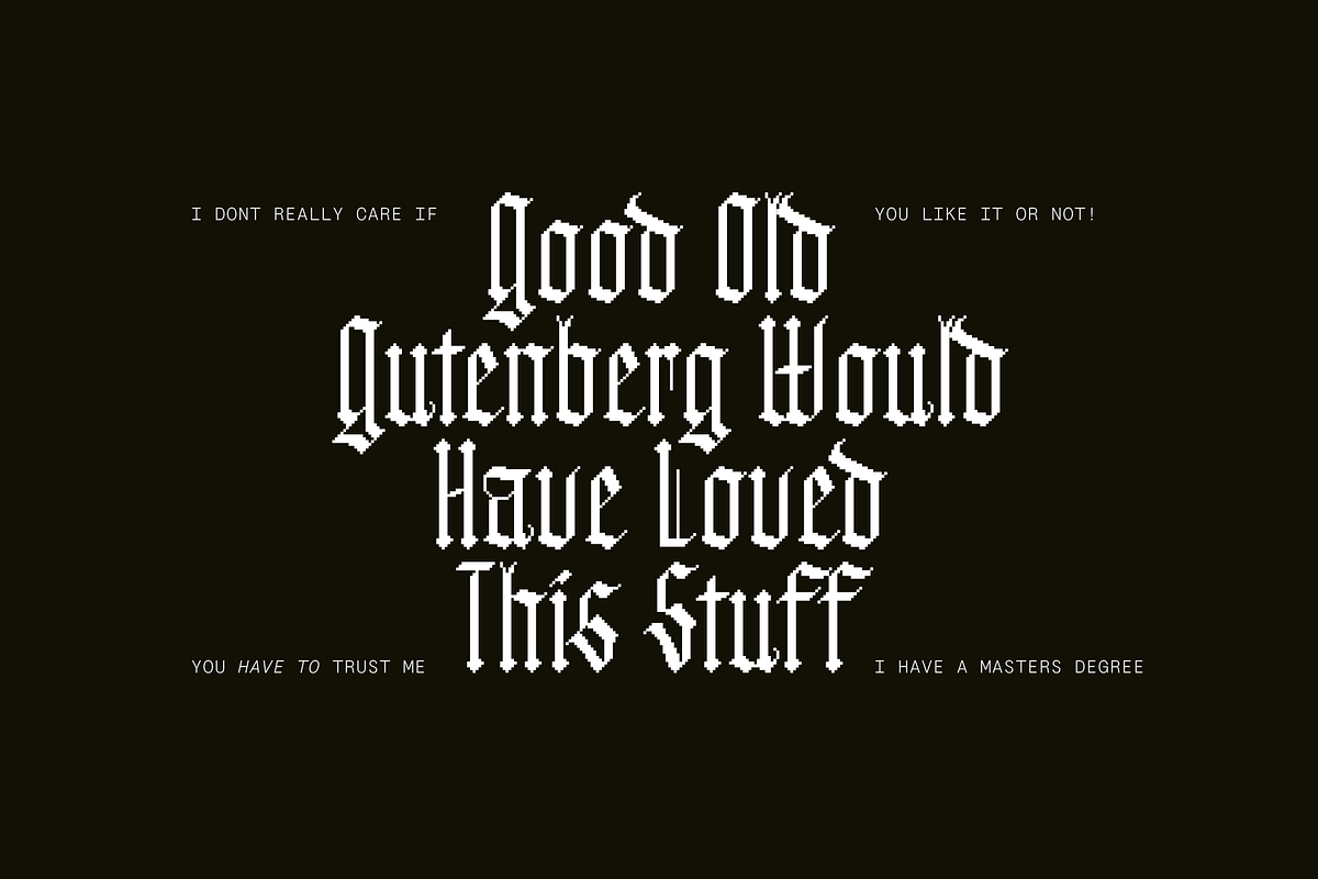 Fayte Pixel Retro Blackletter font, a Font by That That Creative (Photo 3 of 15)