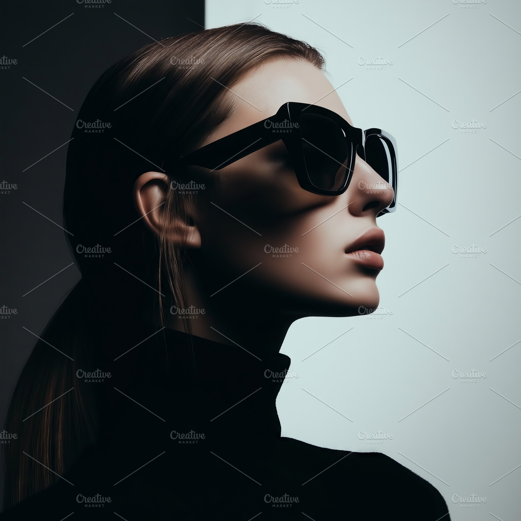Woman in Black Sunglasses, a Person Photo by Ocean Digital Art