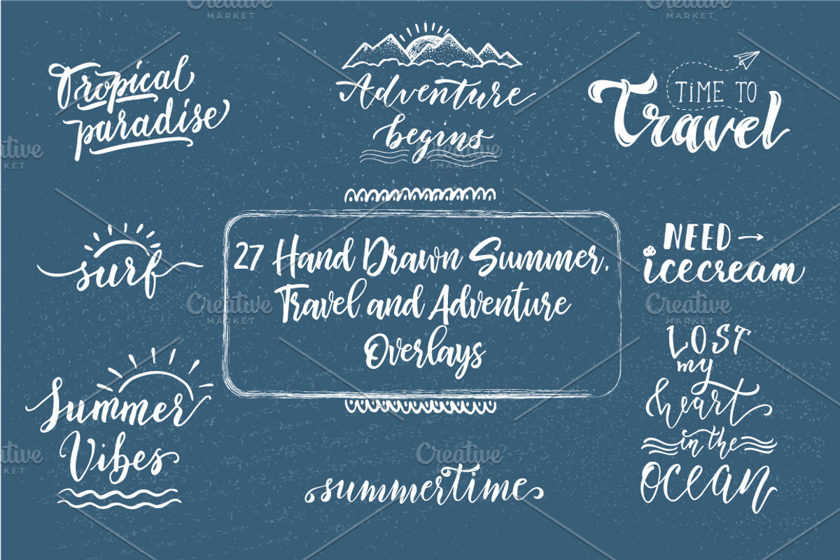 Summer Overlays and lettering, an Illustration by CreativeJourney (Photo 1 of 5)
