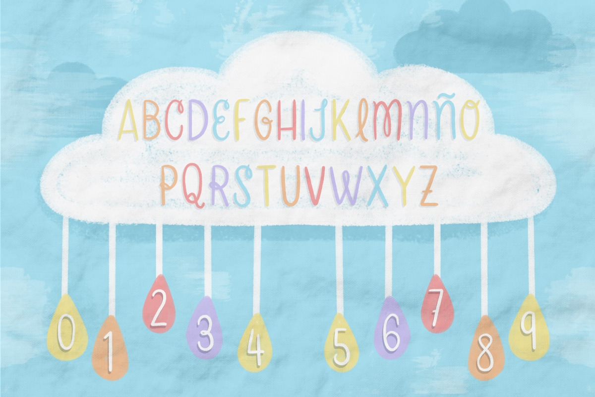 Over The Clouds - Font and Brushes preview 2