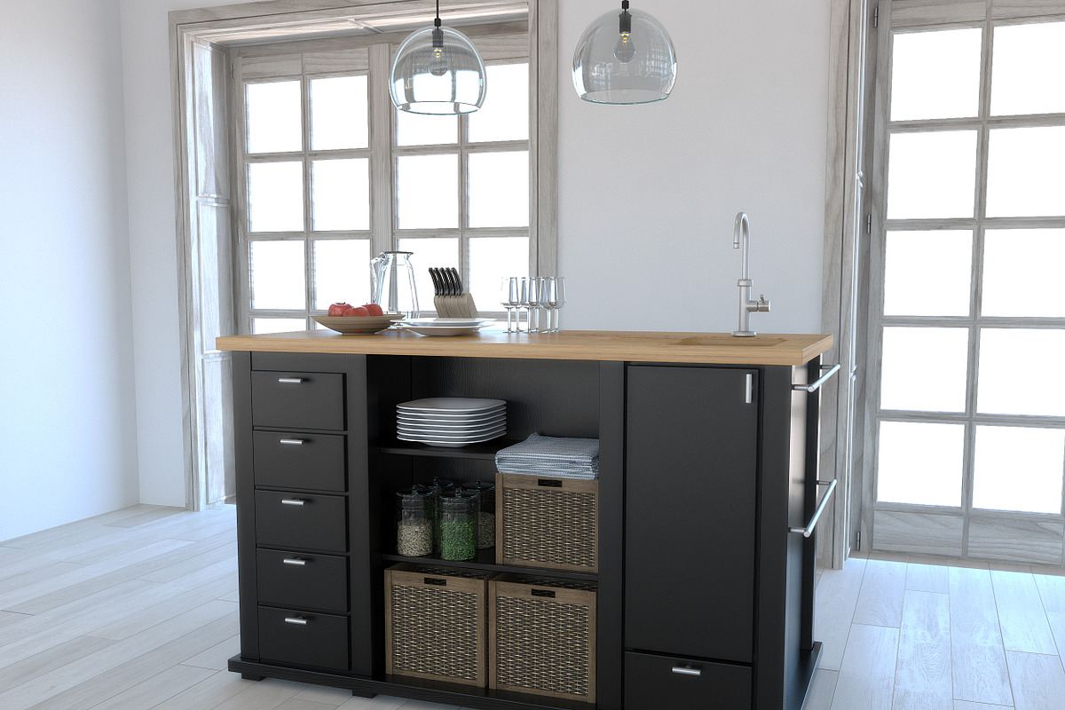 Kitchen island 0304, a Furniture 3D Model by inDahouze (Photo 1 of 9)