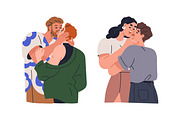 Love couples kiss with passion set, a Person Illustration by Good Studio (Thumbnail 6 of 19)