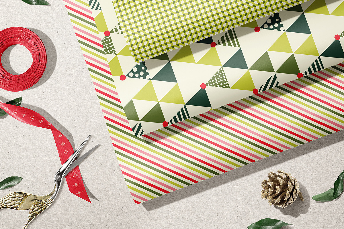 Retro Christmas Clipart and Patterns, a Pattern Graphic by PATTERNS etc. (Photo 4 of 10)