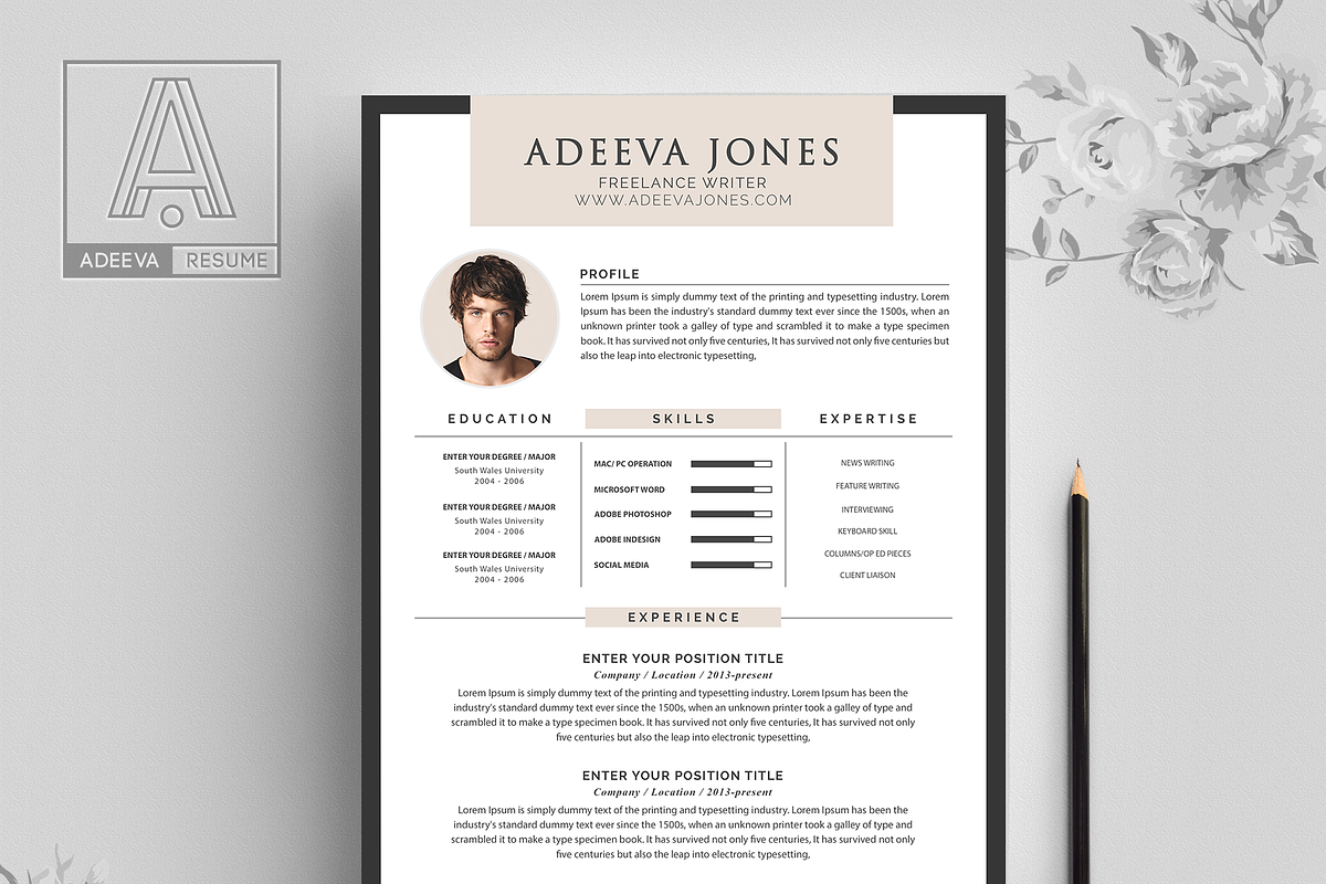 Professional Resume Template Jones, a Resume Template by AdeevaResume (Photo 2 of 4)