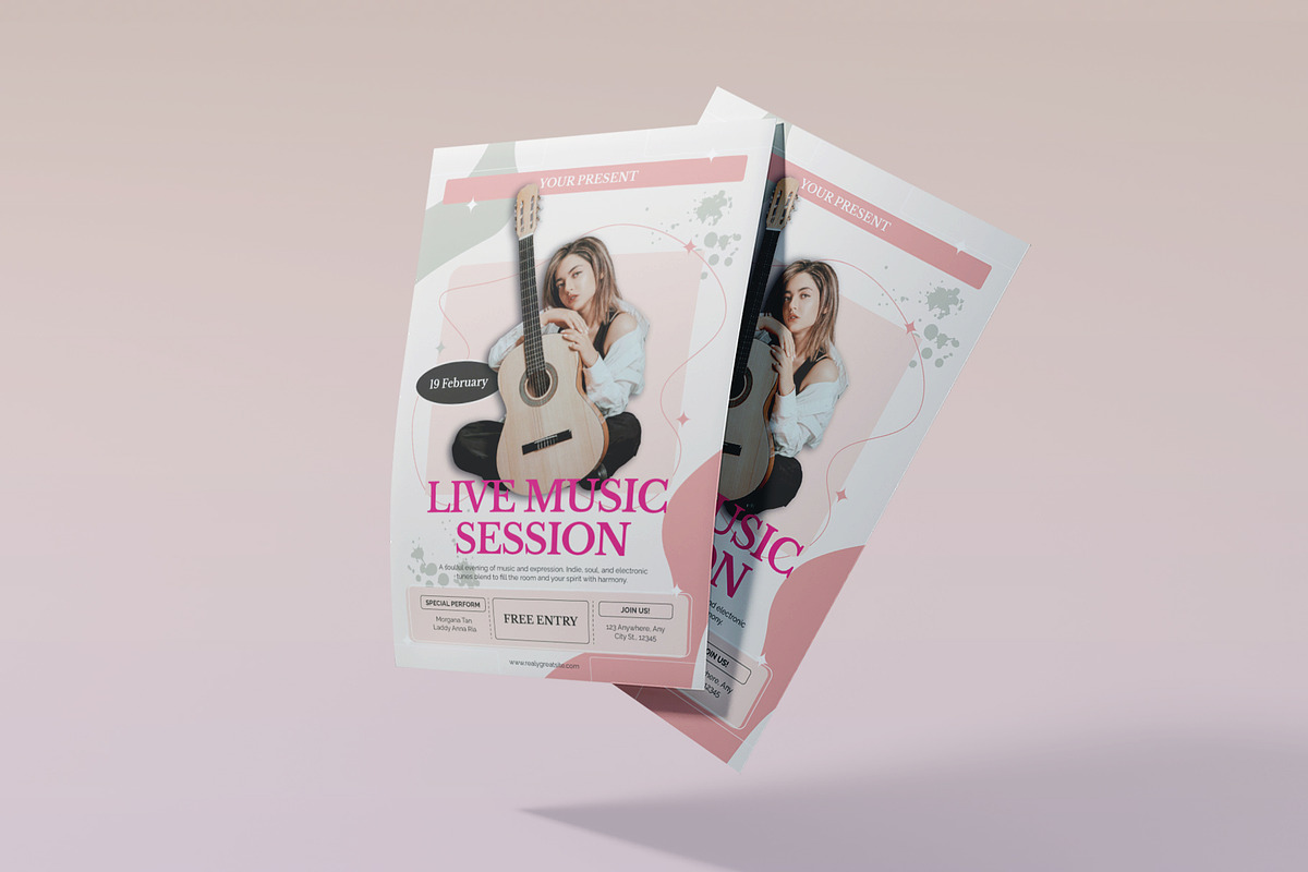 Soft Indie Pop Music Flyer Template, a Flyer Template by Artnivora.Std