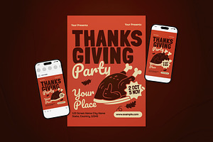 Thanksgiving Party Flyer, a Flyer Template by The Good Store