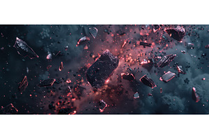 Molten Meteorites in Fiery Cosmic, an Abstract Photo by piter.goskov