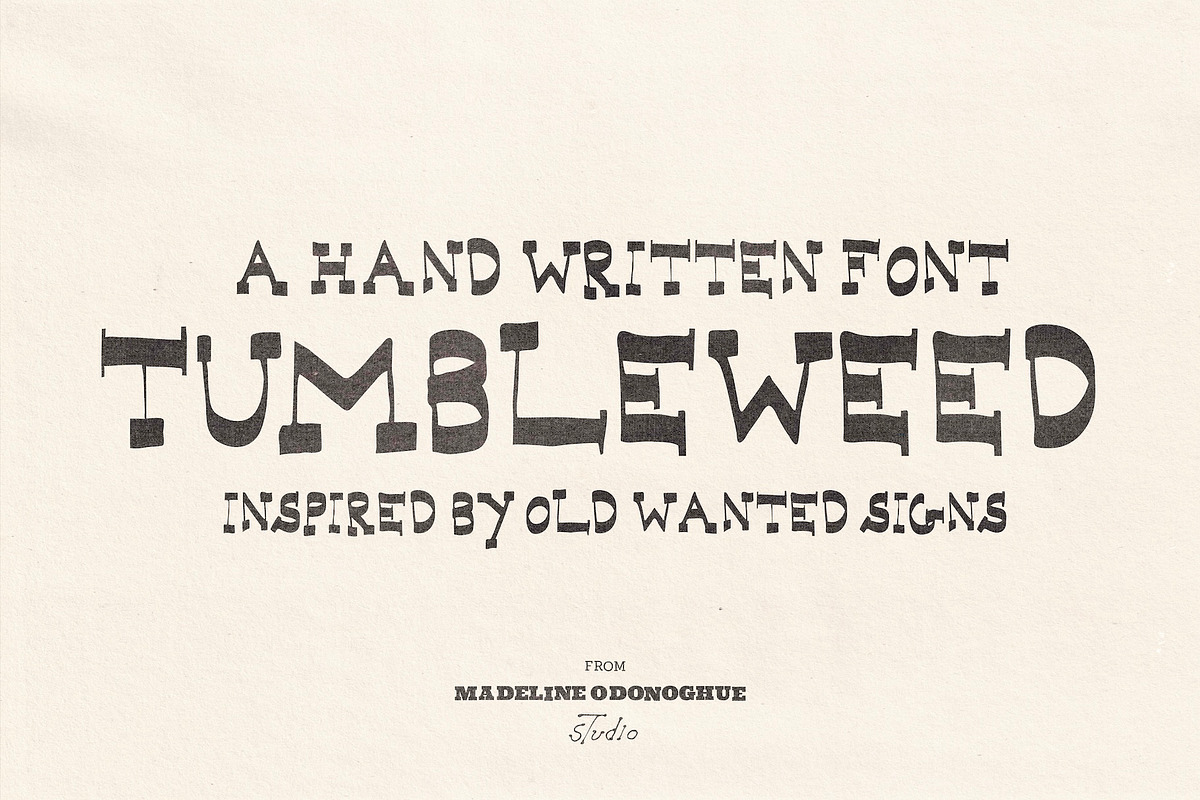 Tumbleweed Hand Drawn Western Font, a Handwritten Font by Madeline ODonoghue Design (Photo 10 of 14)
