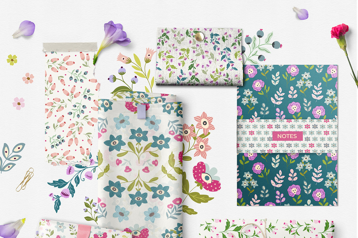 Whimsical garden clipart & pattern, a Graphic by Cozy pattern shop (Photo 2 of 7)