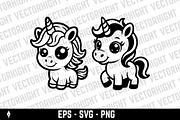 Adorable baby unicorn, an Animal Illustration by Vectorhight (Thumbnail 5 of 5)