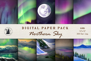 Watercolor Northern Sky