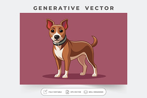 A cheerful dog stands with a wagging, a Graphic by Iftikhar Alam