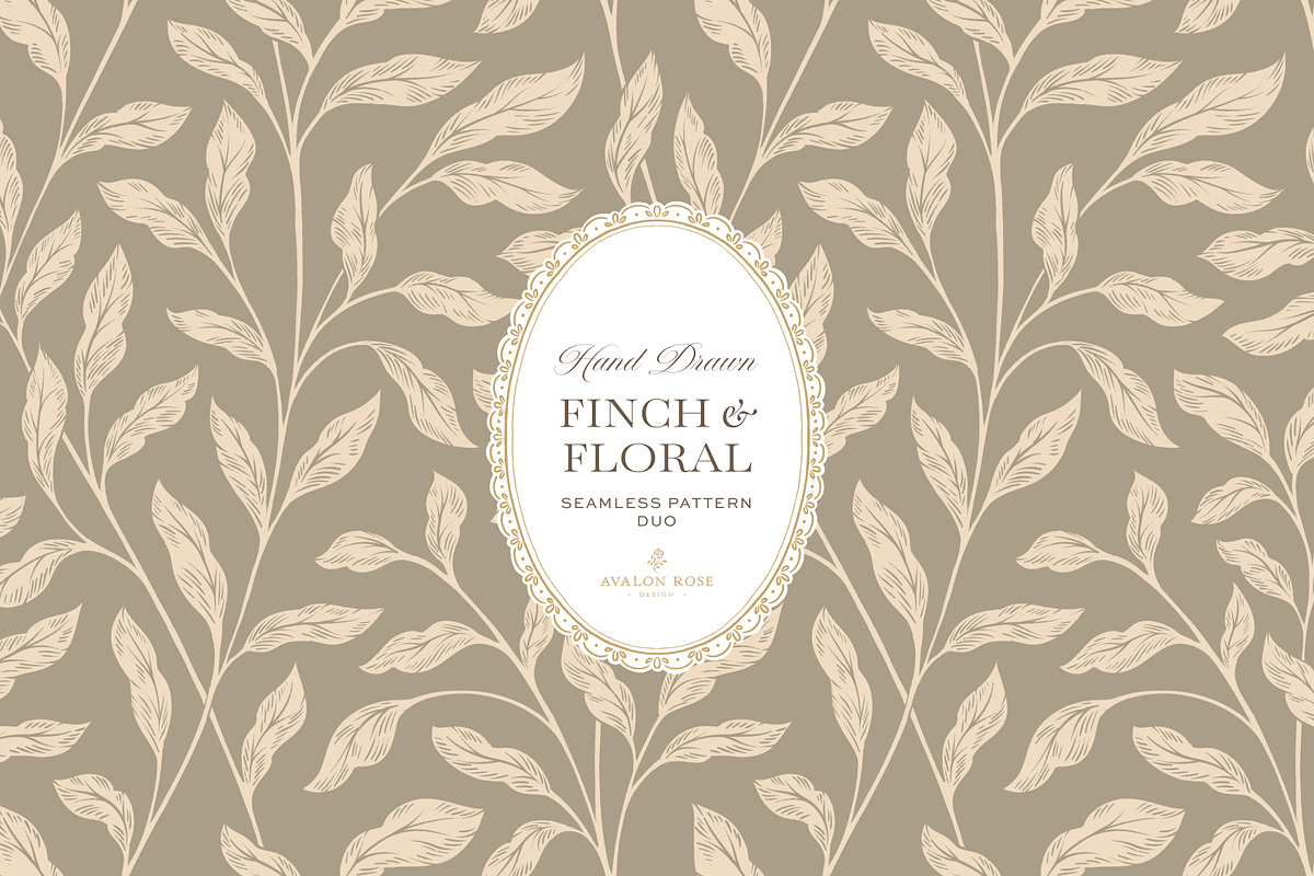 Vintage Bird & Floral Pattern Duo, a Pattern Graphic by Eclectic Anthology (Photo 3 of 13)