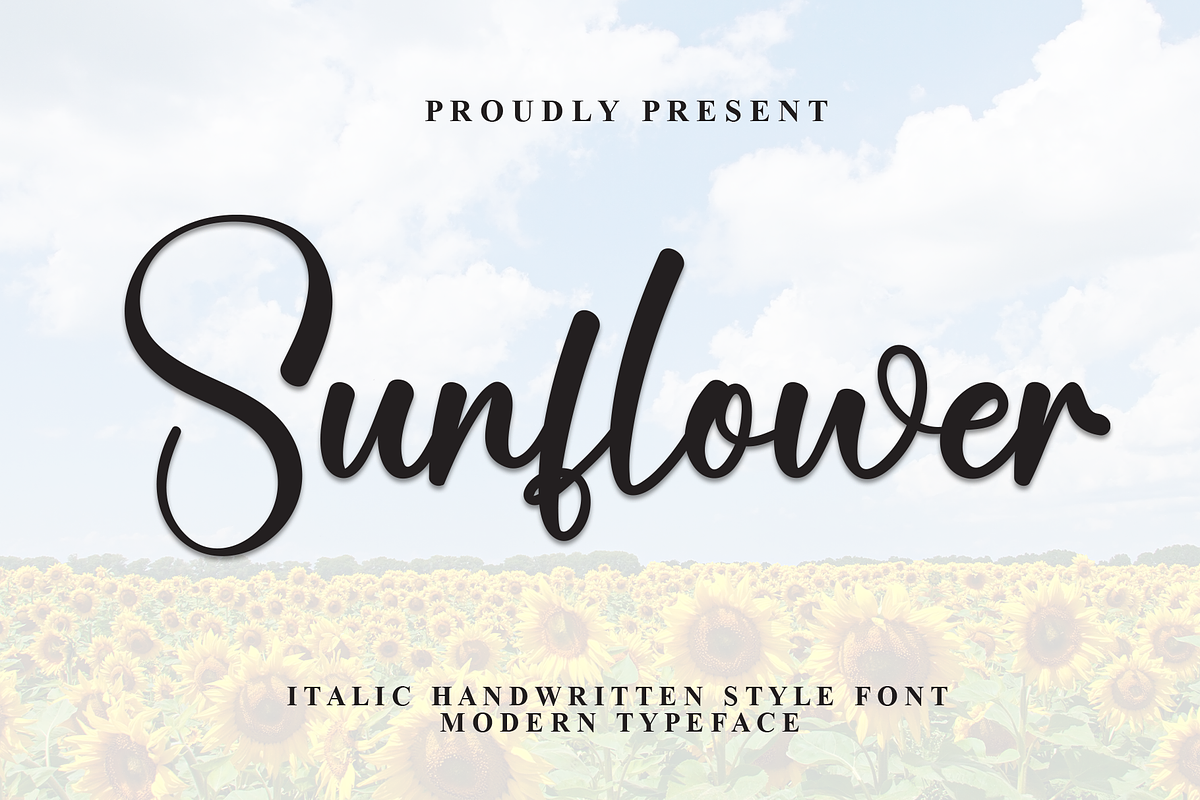 Sunflower | Script Font, a Handwritten Font by Scratchones (Photo 1 of 8)